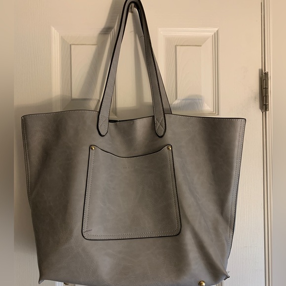 Vegan leather blue tote - Picture 1 of 3